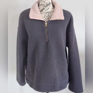 Old Navy Gray&Pink Sherpa Top